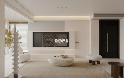 奶油風客廳設計